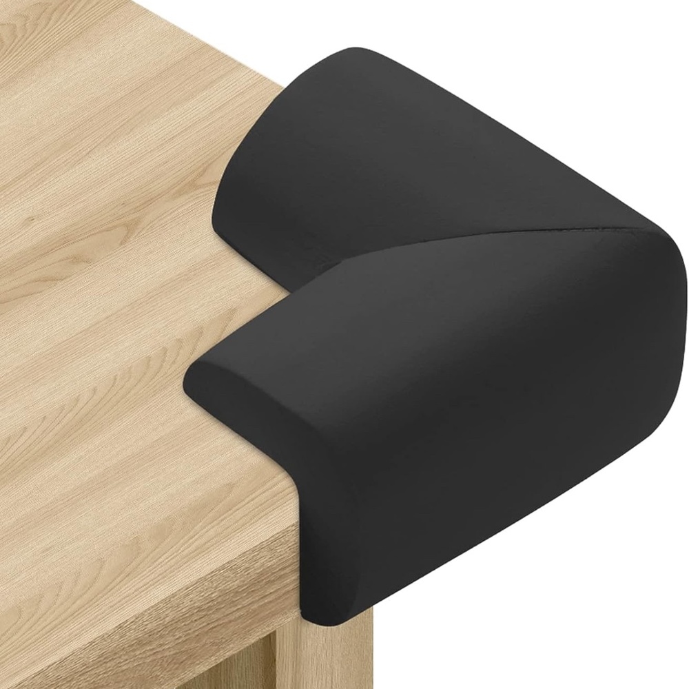 Skyla 12 Pack Soft Sponge Table Corners, Furniture Bumper - Black